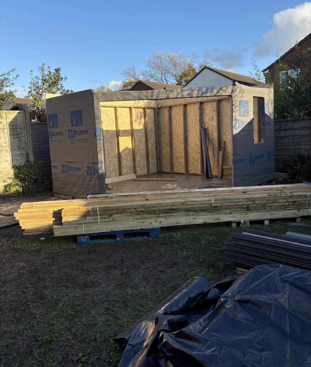 Garden room build in progress by AG Joinery Lancashire